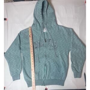 Rageware USA Size Small Galena Illinois Teal Full Zip Hooded Sweatshirt
